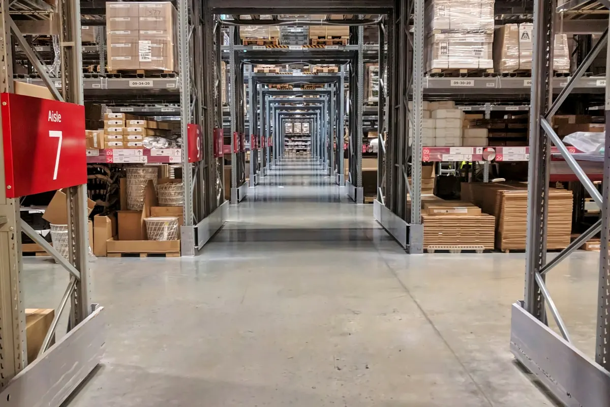 Warehouse stock of equipment ready for project supply