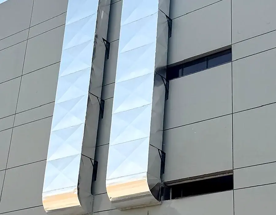 External ductwork installed on the Hotpack facility