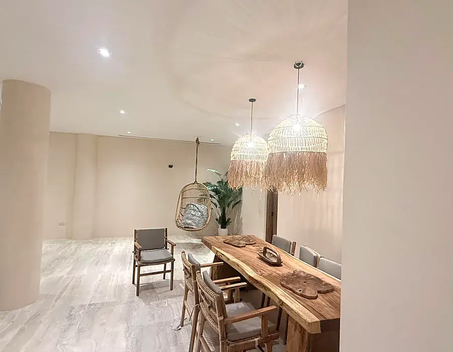 Completed beach hotel apartment interior with concealed air conditioning