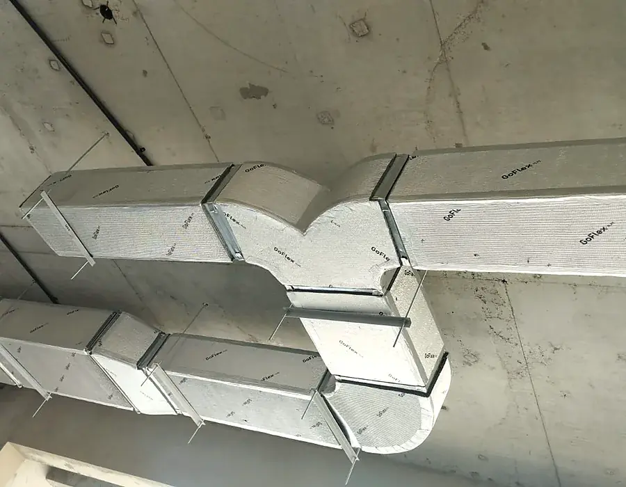 Insulated supply ductwork installed for QBuild residential villas at Nad Al Sheba, Dubai